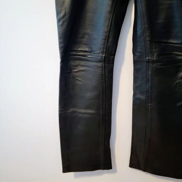 Steve Madden Vintage 100% Leather Black Pants Size 8 - Picture 4 of 11